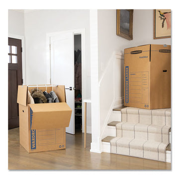 Bankers Box® Smoothmove Wardrobe Box, Regular Slotted Container (rsc), 24" X 24" X 40", Brown Kraft-blue, 3-carton freeshipping - TVN Wholesale